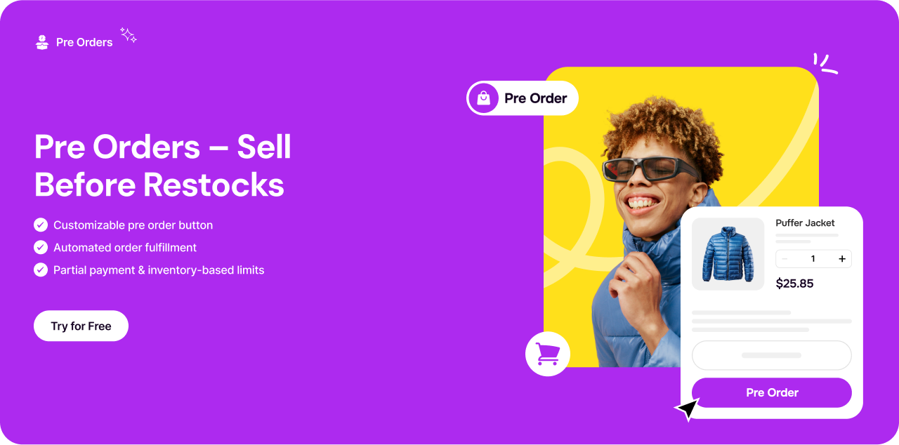 STOQ preorder and back in stock app banner.