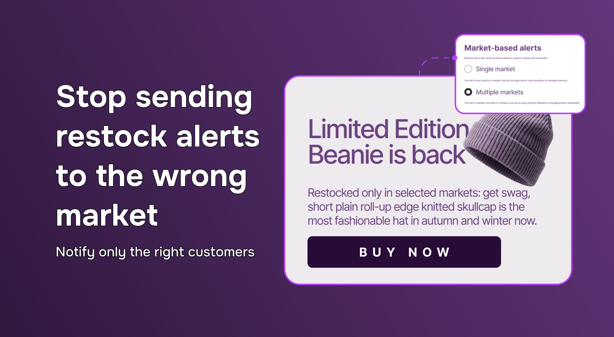 Do your back in stock alerts work across different Shopify Markets?