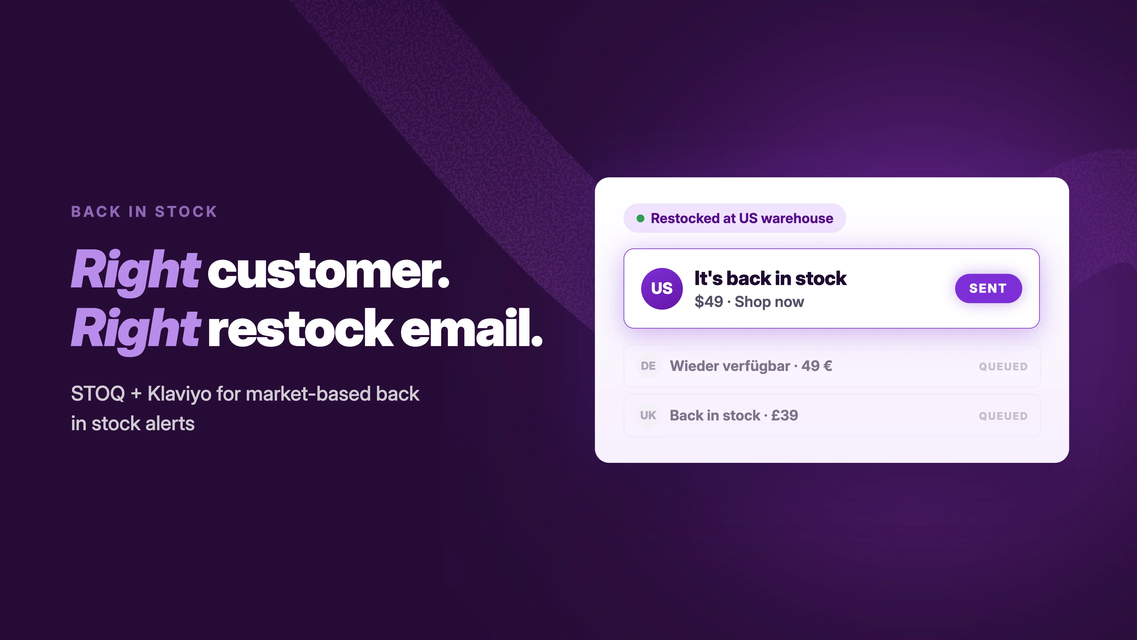 Market-based back in stock alerts with Klaviyo: Right customers, localized emails